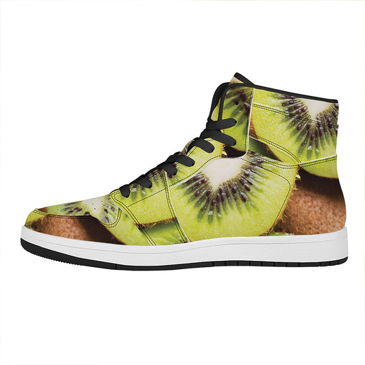 Kiwi 3D Print High Top Leather Sneakers