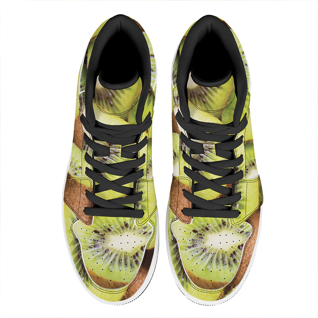Kiwi 3D Print High Top Leather Sneakers