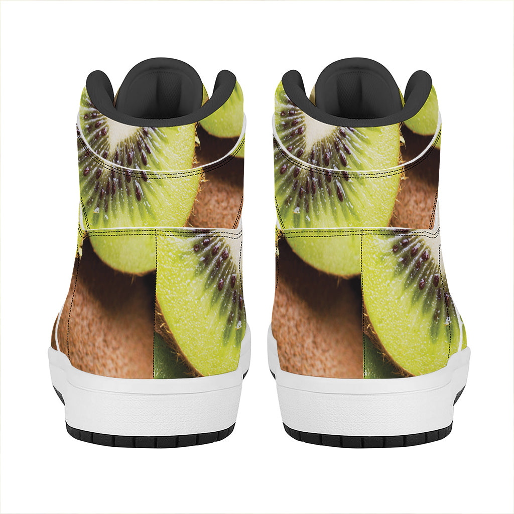 Kiwi 3D Print High Top Leather Sneakers