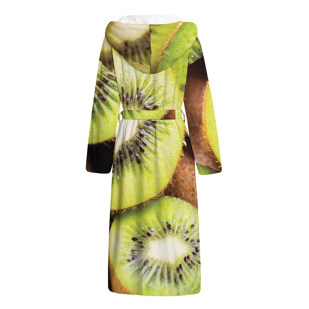 Kiwi 3D Print Hooded Bathrobe