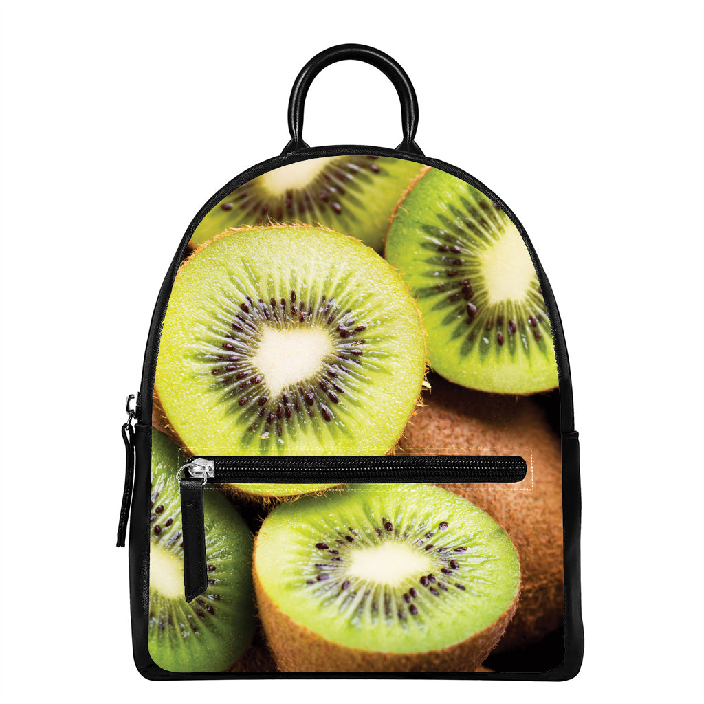Kiwi 3D Print Leather Backpack