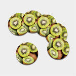 Kiwi 3D Print Leather Coaster Set