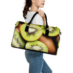 Kiwi 3D Print Leather Duffle Bag