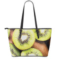 Kiwi 3D Print Leather Tote Bag With Zipper