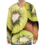 Kiwi 3D Print Long Sleeve Baseball Jersey