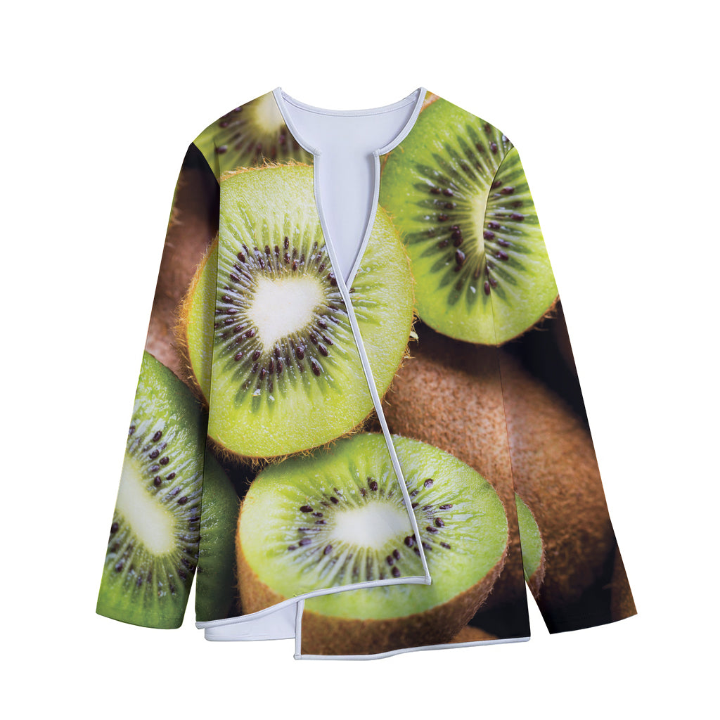 Kiwi 3D Print Long Sleeve Short Coat