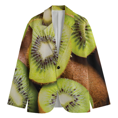 Kiwi 3D Print Men's Cotton Blazer