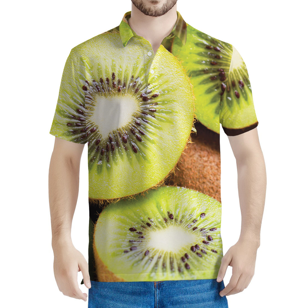 Kiwi 3D Print Men's Polo Shirt