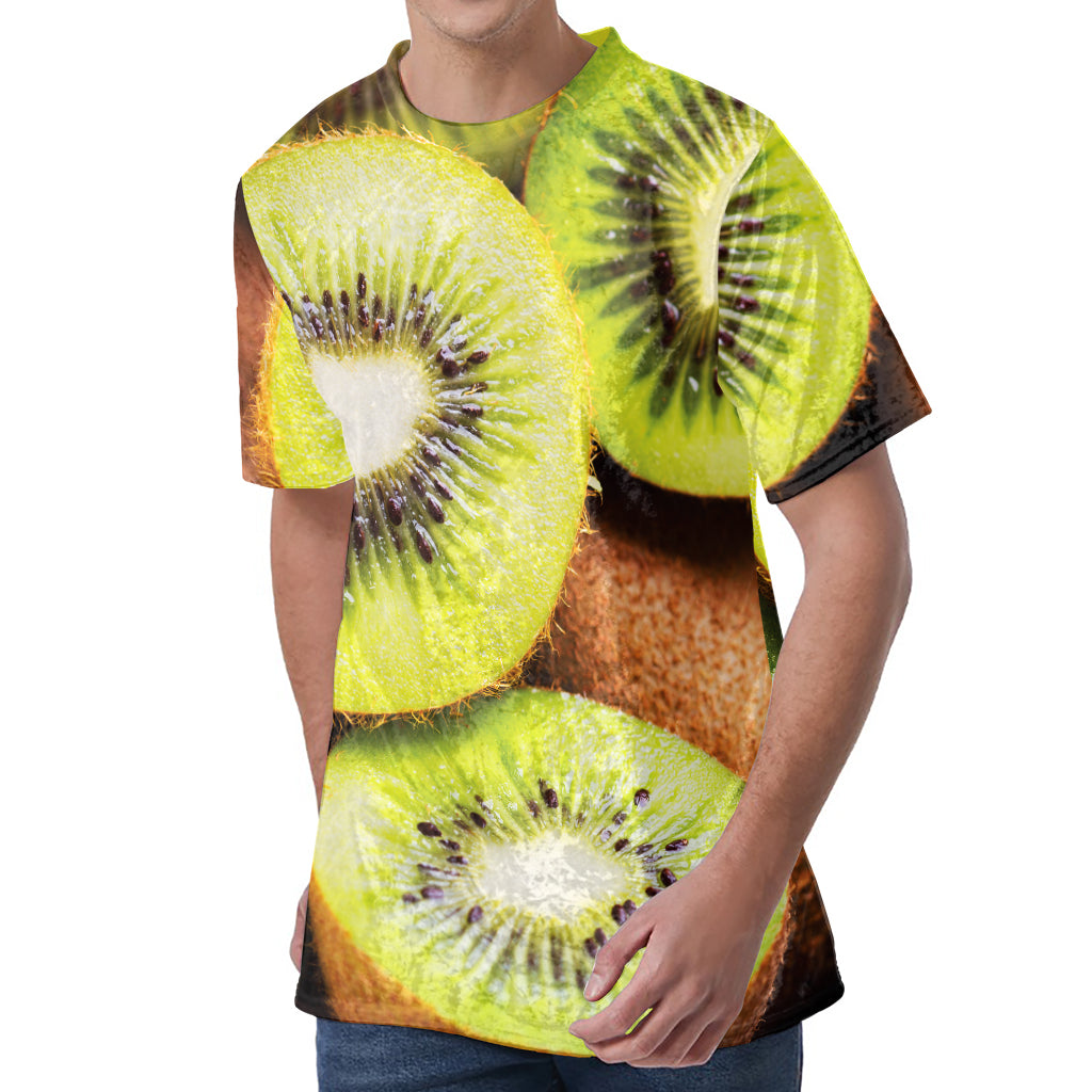 Kiwi 3D Print Men's Velvet T-Shirt