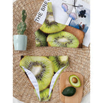 Kiwi 3D Print One Shoulder Bikini Top