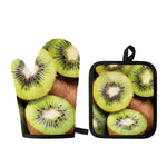 Kiwi 3D Print Oven Mitt And Pot Holder Set