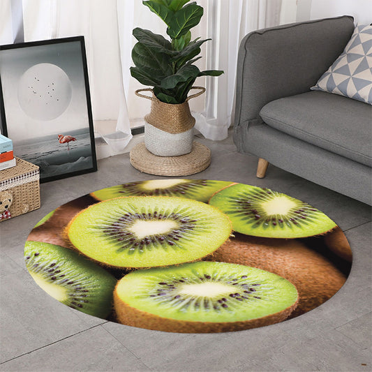 Kiwi 3D Print Round Rug