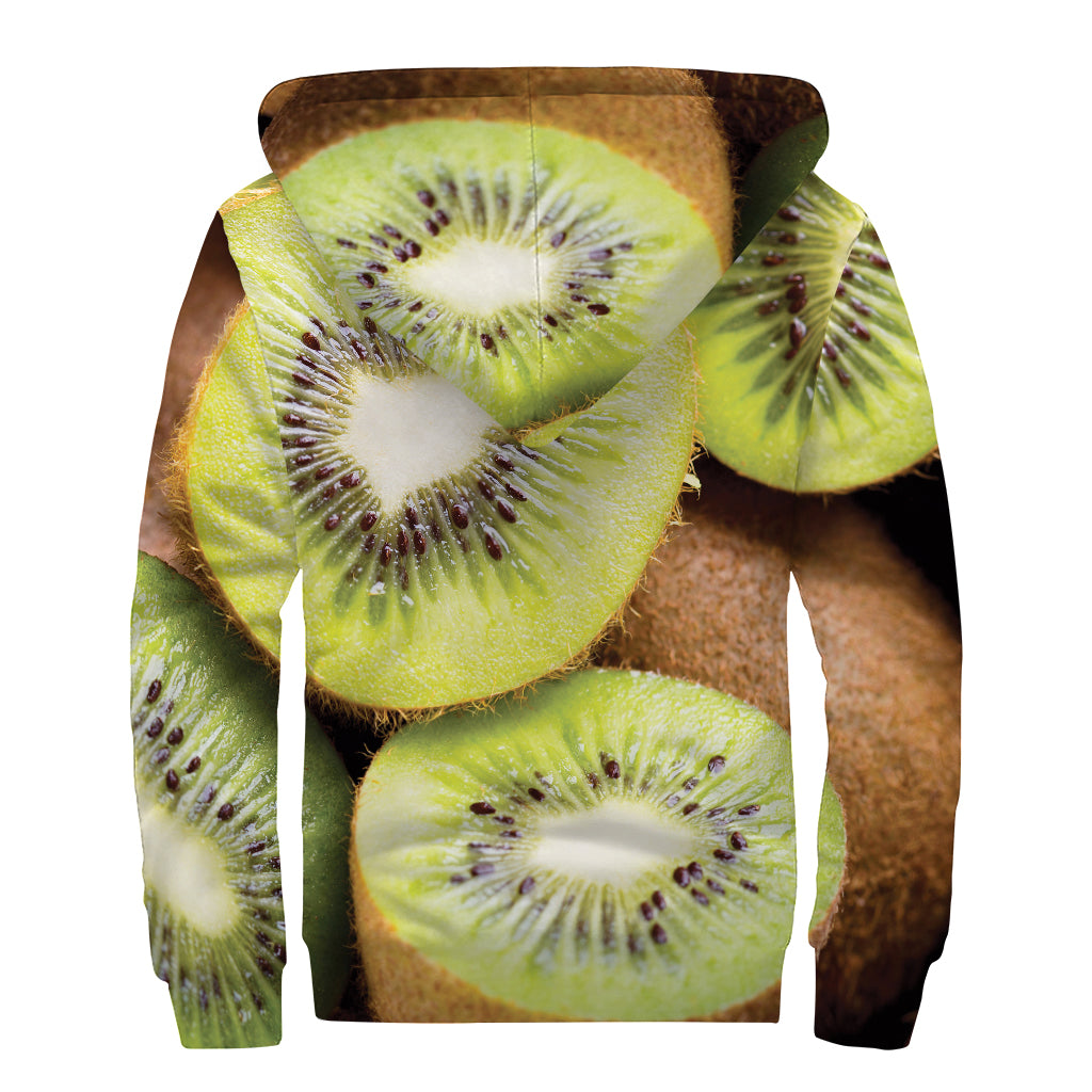 Kiwi 3D Print Sherpa Lined Zip Up Hoodie