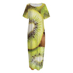 Kiwi 3D Print Short Sleeve Long Nightdress