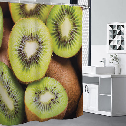 Kiwi 3D Print Shower Curtain