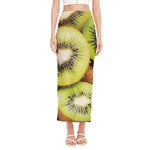 Kiwi 3D Print Side Slit Maxi Skirt