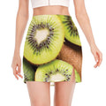 Kiwi 3D Print Side Slit Mini Skirt