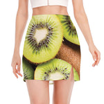 Kiwi 3D Print Side Slit Mini Skirt