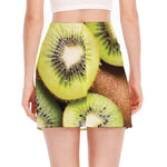 Kiwi 3D Print Side Slit Mini Skirt