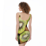 Kiwi 3D Print Sleeveless Bodycon Dress