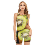 Kiwi 3D Print Sleeveless One Piece Swimsuit