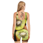 Kiwi 3D Print Sleeveless One Piece Swimsuit