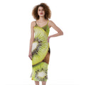 Kiwi 3D Print Slim Fit Midi Cami Dress