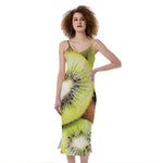 Kiwi 3D Print Slim Fit Midi Cami Dress