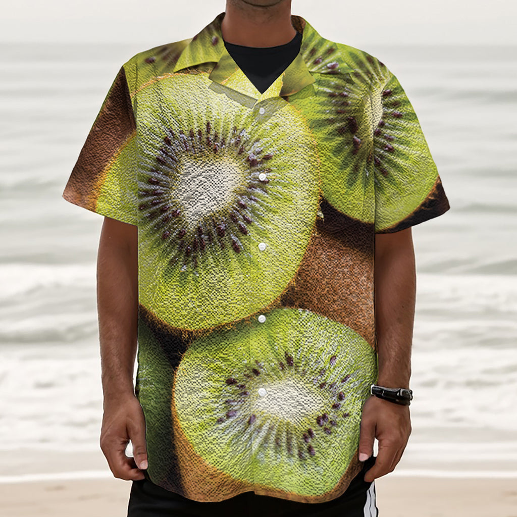 Kiwi 3D Print Textured Short Sleeve Shirt