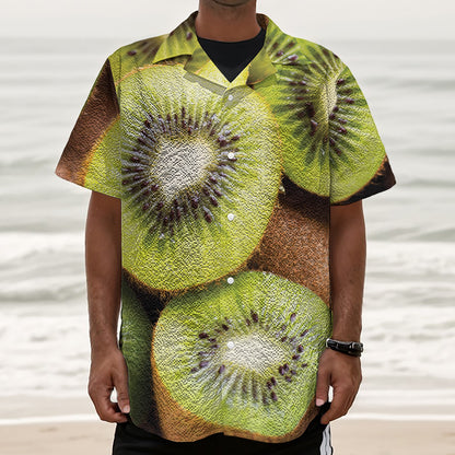 Kiwi 3D Print Textured Short Sleeve Shirt