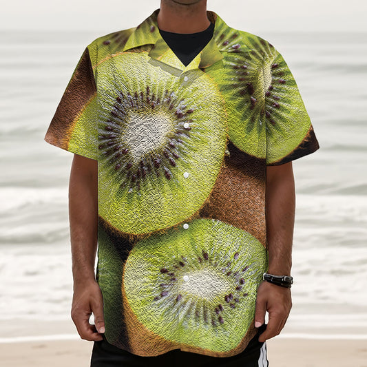 Kiwi 3D Print Textured Short Sleeve Shirt