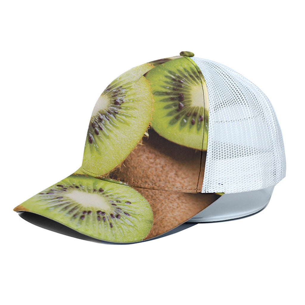 Kiwi 3D Print White Mesh Trucker Cap