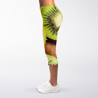 Kiwi 3D Print Women's Capri Leggings