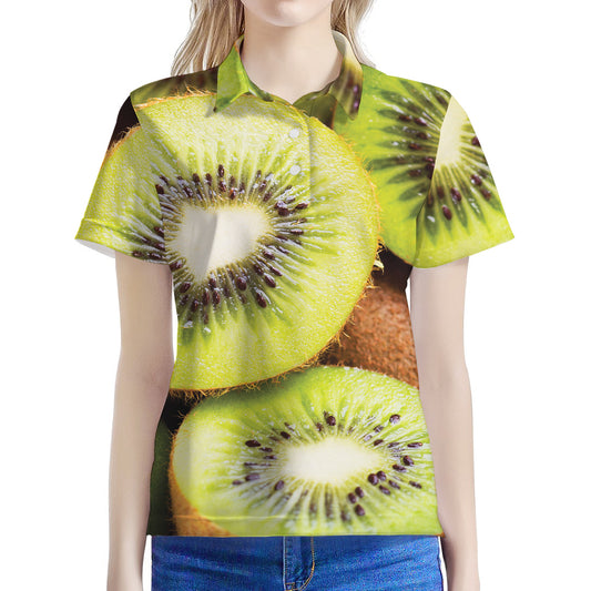 Kiwi 3D Print Women's Polo Shirt