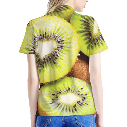 Kiwi 3D Print Women's Polo Shirt