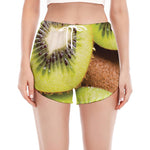 Kiwi 3D Print Women's Split Running Shorts