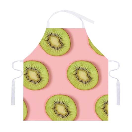 Kiwi Slices Pattern Print Adjustable Apron