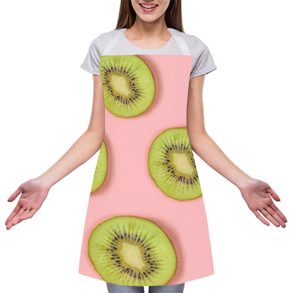 Kiwi Slices Pattern Print Adjustable Apron