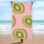 Kiwi Slices Pattern Print Beach Towel