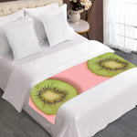 Kiwi Slices Pattern Print Bed Runner