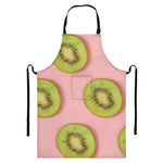 Kiwi Slices Pattern Print Bib Apron With Pocket