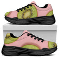 Kiwi Slices Pattern Print Black Chunky Shoes