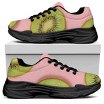 Kiwi Slices Pattern Print Black Chunky Shoes