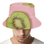 Kiwi Slices Pattern Print Bucket Hat
