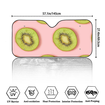 Kiwi Slices Pattern Print Car Windshield Sun Shade