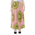 Kiwi Slices Pattern Print Chiffon Maxi Skirt