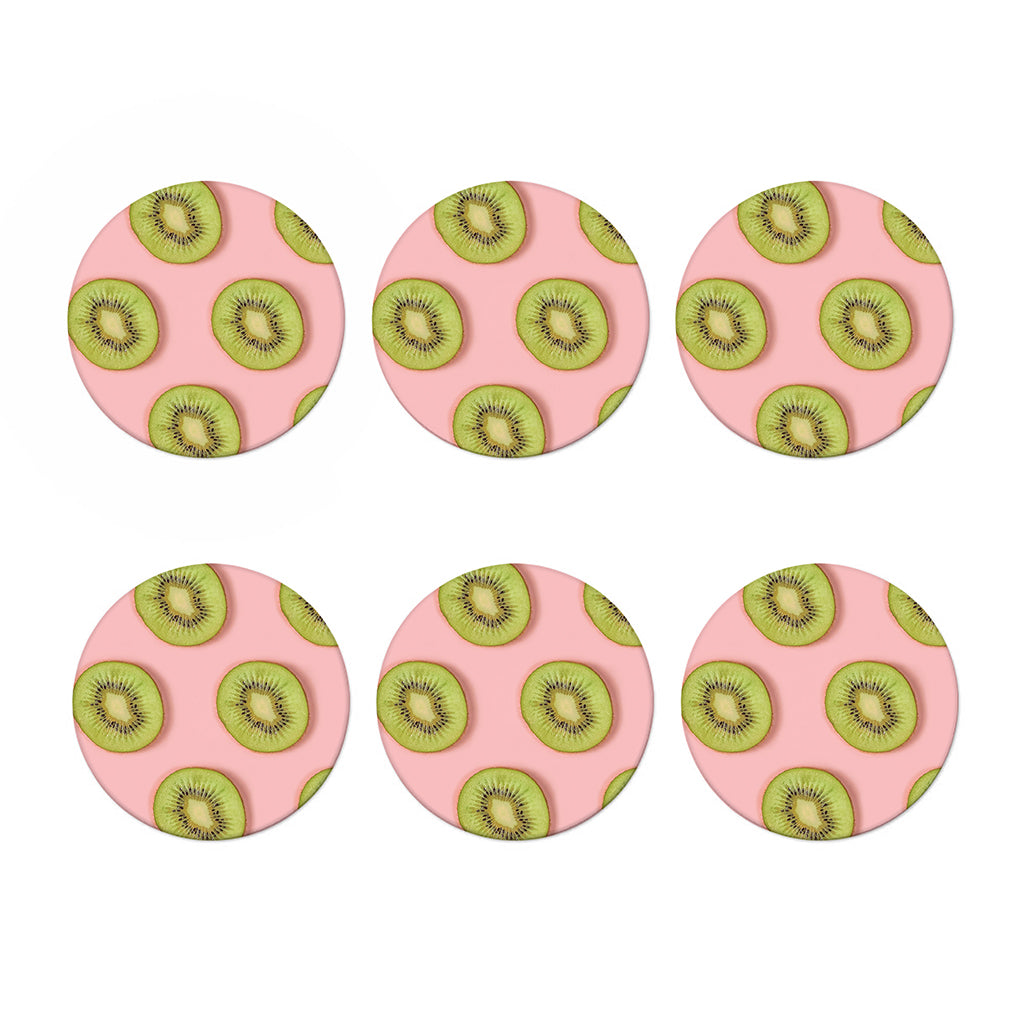 Kiwi Slices Pattern Print Coaster Set