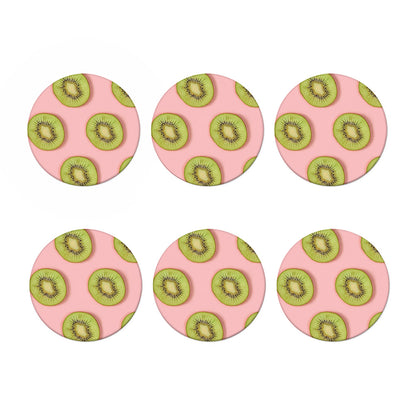 Kiwi Slices Pattern Print Coaster Set