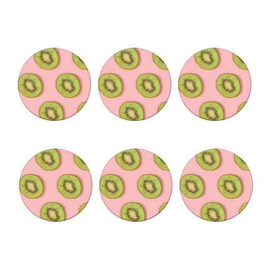 Kiwi Slices Pattern Print Coaster Set