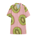 Kiwi Slices Pattern Print Cotton Hawaiian Shirt